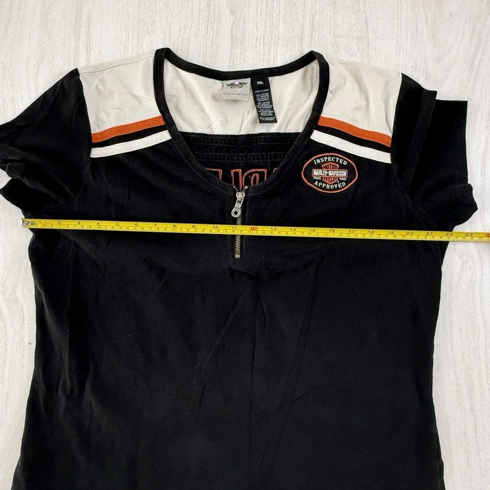 Harley Davidson Women's T Shirt Jersey Embroidered Sz XL - 2XL Bike Motorcycle